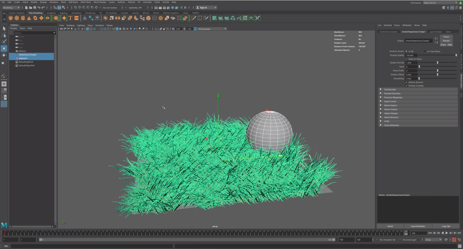 Animating Object Movements through Paint FX grass in Maya 03.png